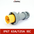 spina industriale europea impermeabile trifase 6H di 63A 125A IP67